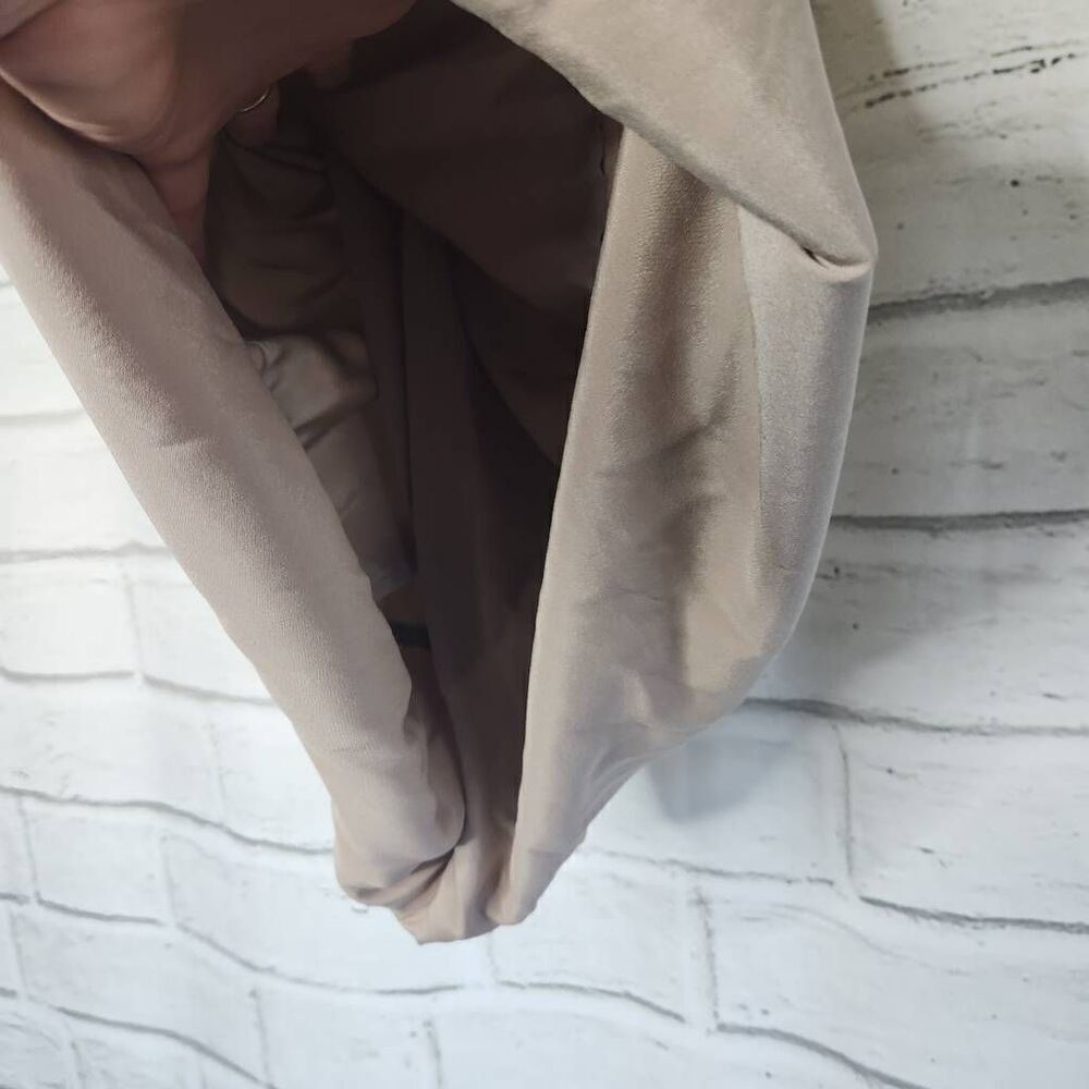 Ramy Brook Beige One Shoulder Mini Dress Bubble Hem 100% Silk Party - Picture 12 of 15